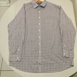 Hart Schaffner Marx Men's purple Plaid Button Down Shirt